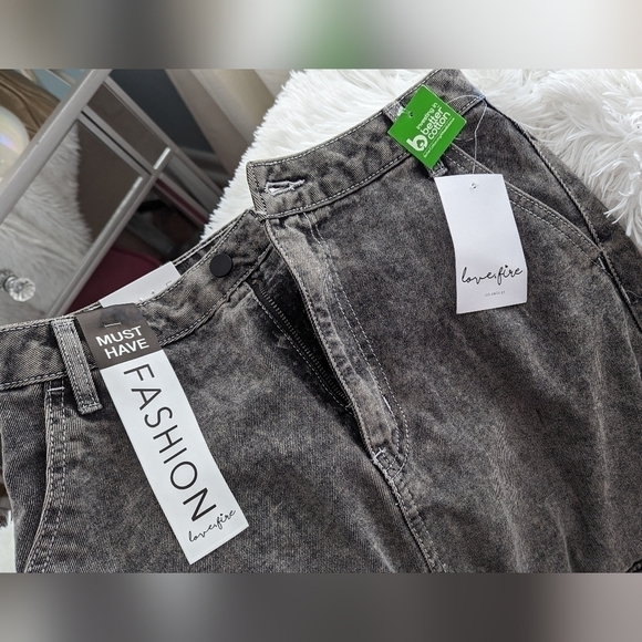 love, Fire Black Denim A-Line Skirt - Picture 8 of 13